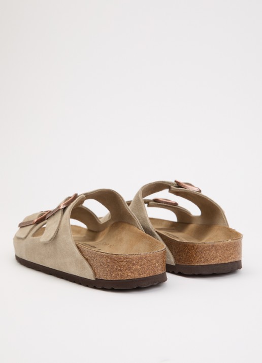 Birkenstock Arizona slipper van suède - achterkant 2 taupe