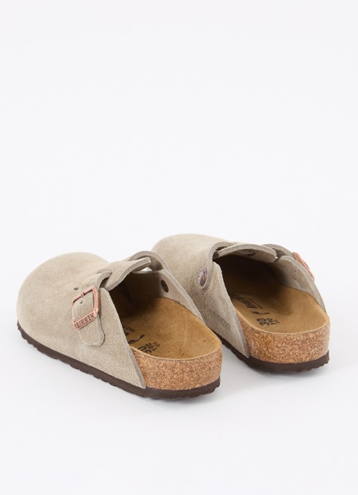 Birkenstock Bosten instapper van suède  - achterkant khaki
