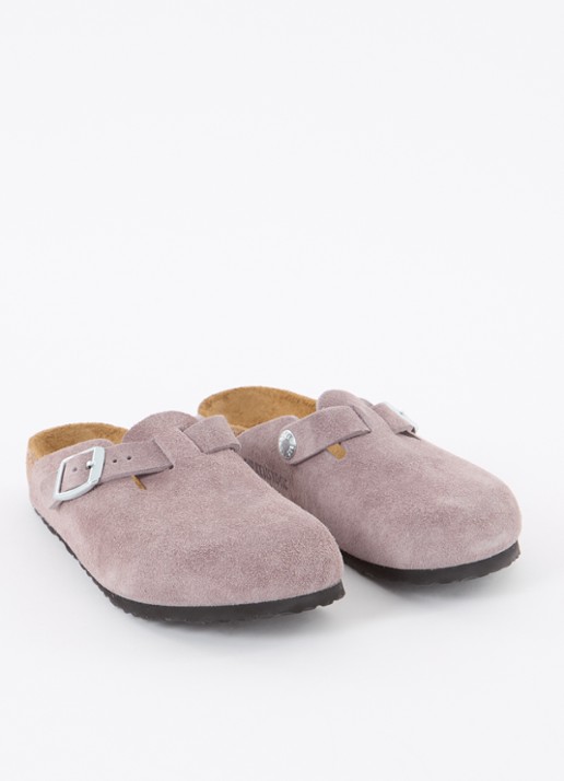 Birkenstock Bosten instapper van suède  - voorkant 2 oudroze