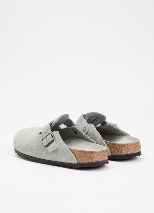 Birkenstock Bosten muiltje van suède - achterkant grijs