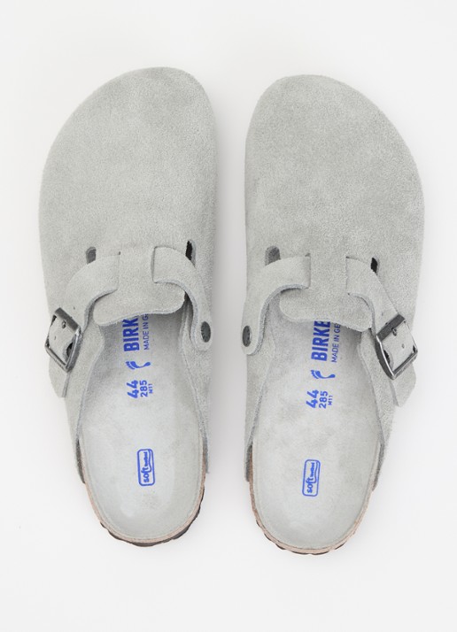 Birkenstock Bosten muiltje van suède - detail 4 grijs
