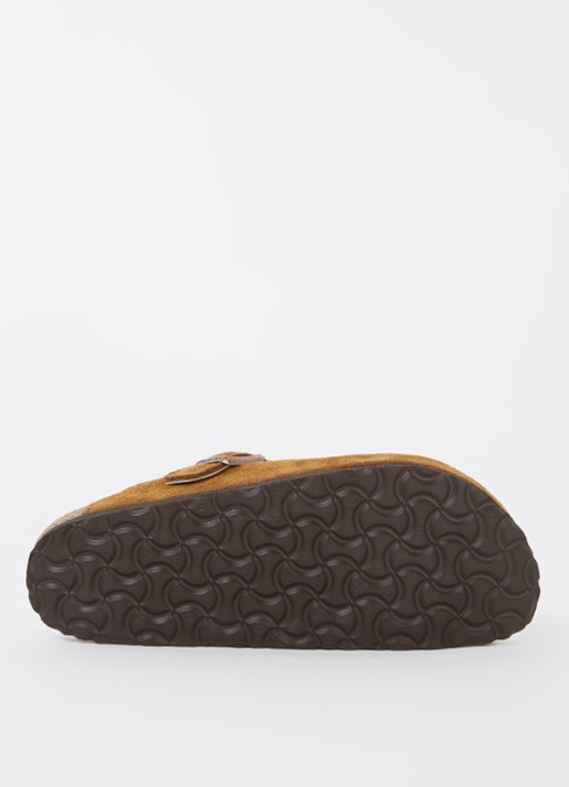 Birkenstock Boston clog van suède - detail 4 cognac