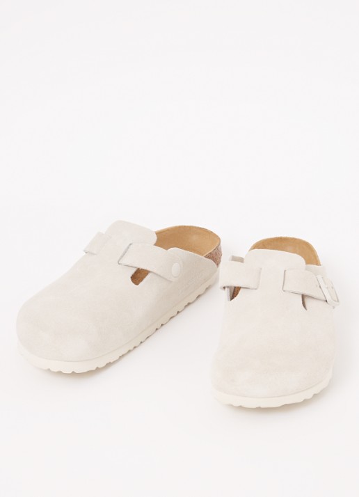 Birkenstock Boston muiltje van suède - detail 3 beige