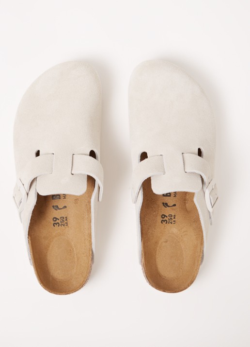 Birkenstock Boston muiltje van suède - detail 4 beige