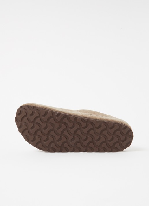 Birkenstock Boston Shearling instapper van suéde met lamswol - detail 4 taupe