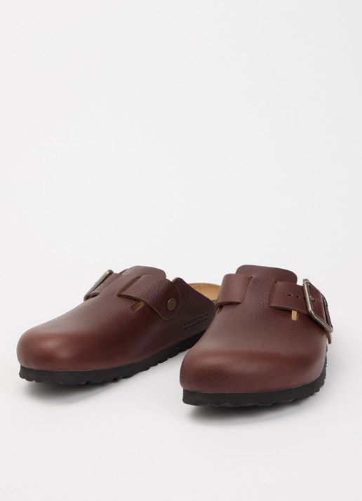 Birkenstock Boston wire Buckle muiltje van leer - detail 3 donkerbruin
