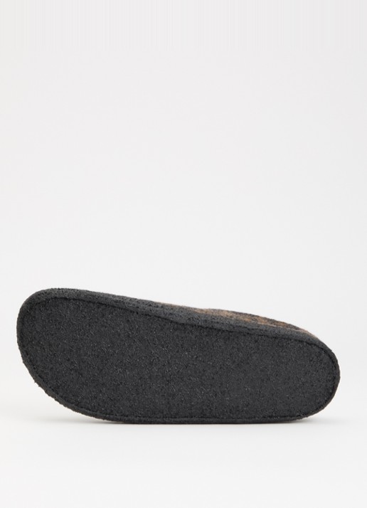 Birkenstock Narrow Fit Amsterdam Wrapped muiltje met panterprint - detail 3 bruin