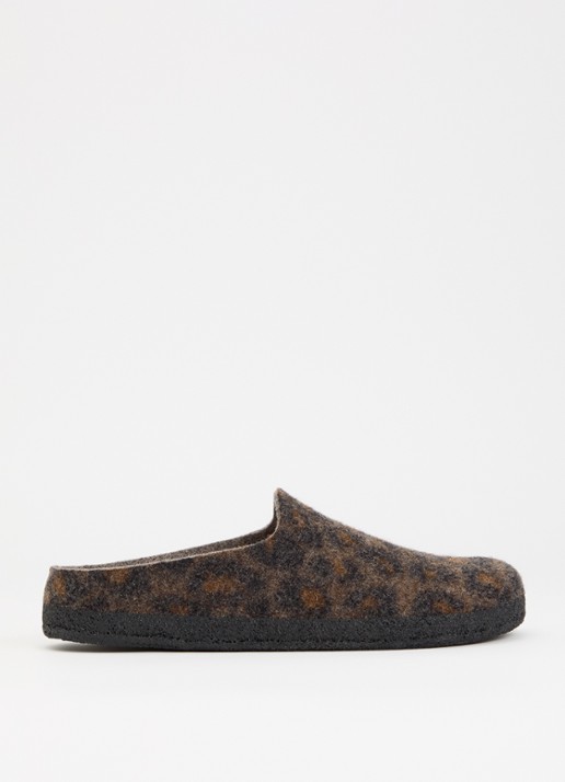Birkenstock Narrow Fit Amsterdam Wrapped muiltje met panterprint