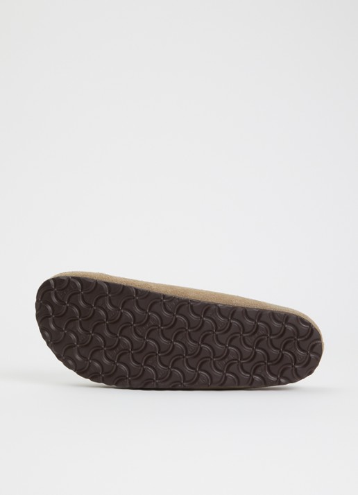 Birkenstock Narrow Fit Amsterdam Wrapped muiltje van suède - detail 3 taupe