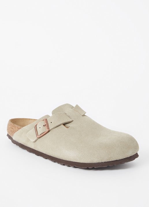 Birkenstock Narrow Fit Boston muiltje van suède