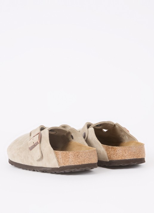 Birkenstock Narrow Fit Boston muiltje van suède - achterkant 5 taupe