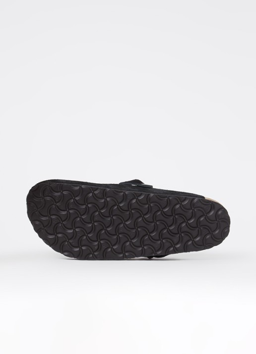 Birkenstock Narrow Fit Boston muiltje van suède - detail 4 zwart