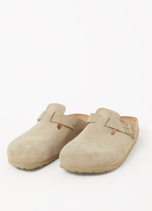 Birkenstock Narrow Fit Boston muiltje van suède - detail 3 khaki