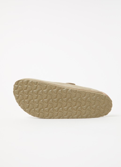 Birkenstock Narrow Fit Boston muiltje van suède - detail 5 khaki