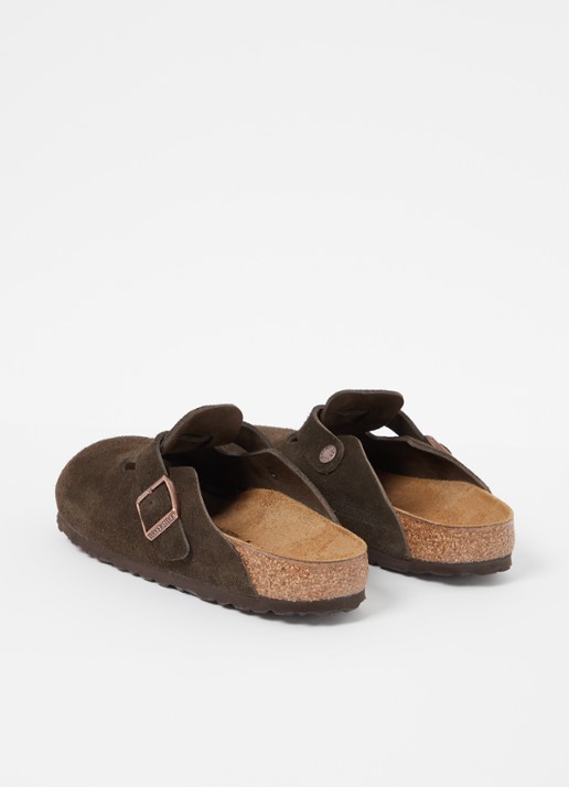 Birkenstock Narrow Fit Boston muiltje van suède - achterkant 4 bruin