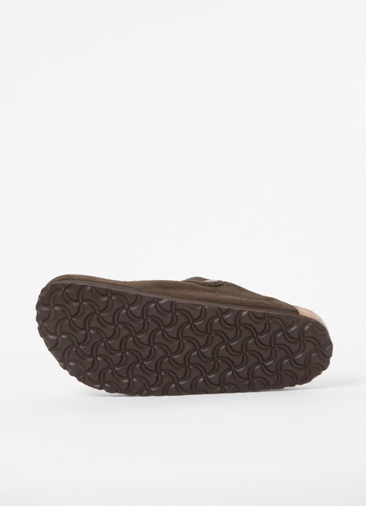 Birkenstock Narrow Fit Boston muiltje van suède - detail 3 bruin