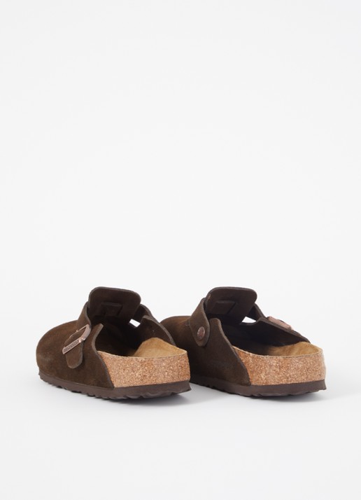 Birkenstock Narrow Fit Boston muiltje van suède - achterkant 4 hazelnootbruin
