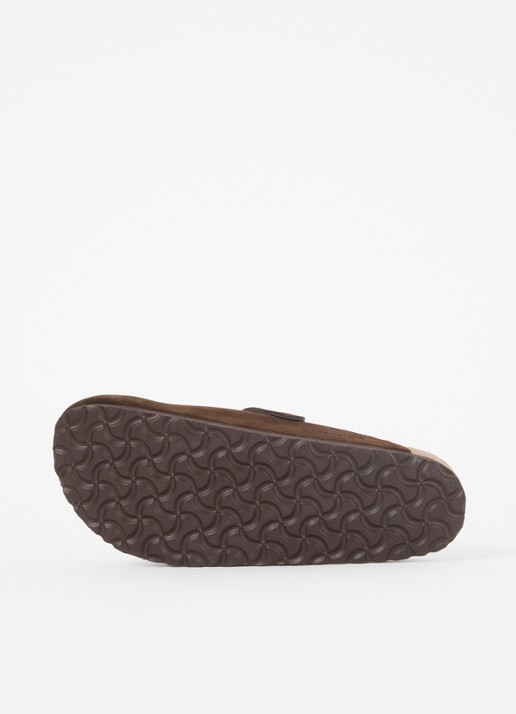 Birkenstock Narrow Fit Boston muiltje van suède - detail 3 hazelnootbruin