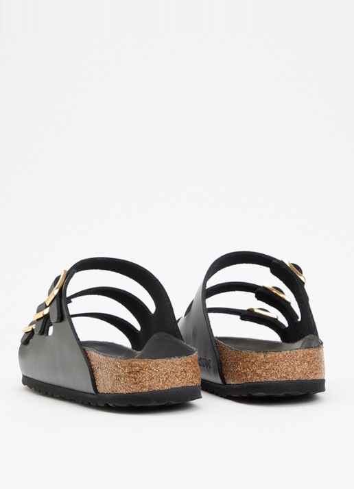Birkenstock Narrow Fit Florida Fresh slipper van leer - achterkant zwart