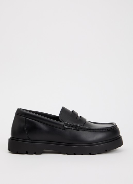 Birkenstock Narrow Fit Highwood loafer van leer - voorkant 4 zwart