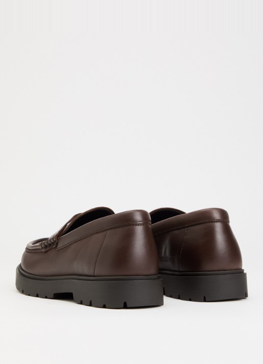 Birkenstock Narrow Fit Highwood loafer van leer - achterkant 5 chocoladebruin