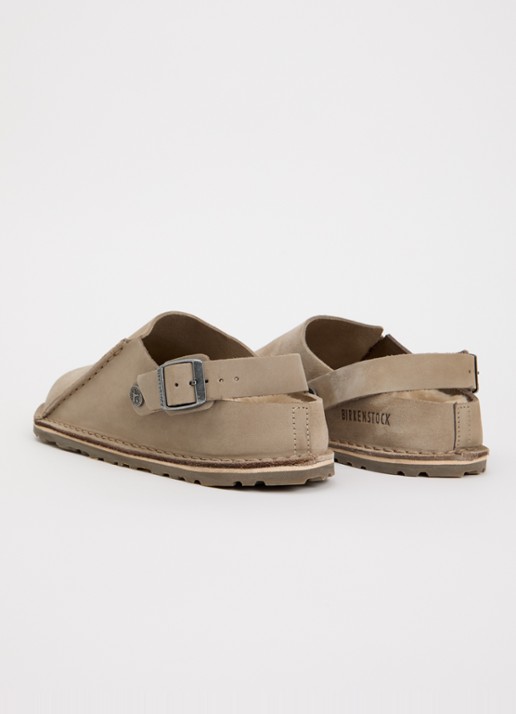 Birkenstock Narrow Fit Lutry muiltje van suède met details van nubuck - achterkant 5 taupe