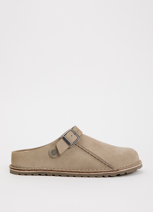 Birkenstock Narrow Fit Lutry muiltje van suède met details van nubuck