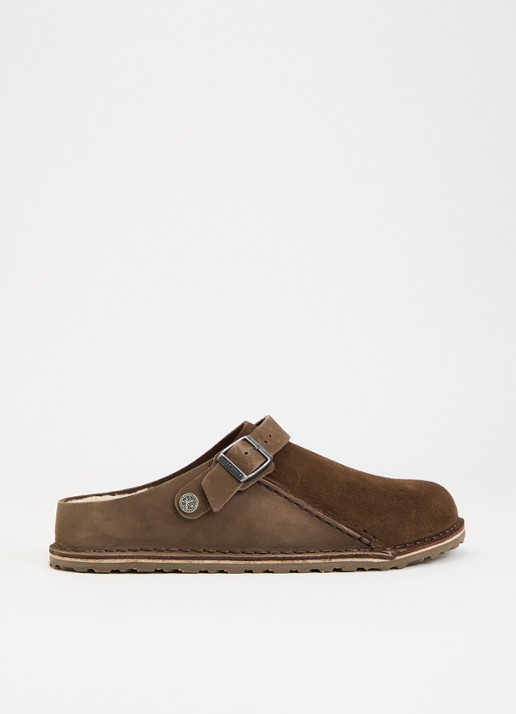 Birkenstock Narrow Fit Lutry muiltje van suède met details van nubuck