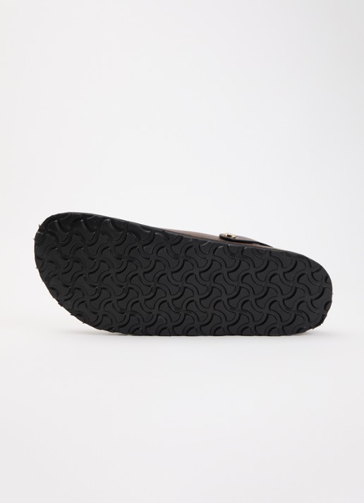 Birkenstock Narrow Fit Lutry Premium muiltje van leer - detail 4 donkerbruin