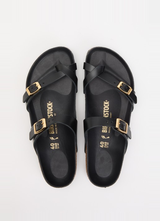 Birkenstock Narrow Fit Mayari sandaal van leer - detail 4 diepzwart