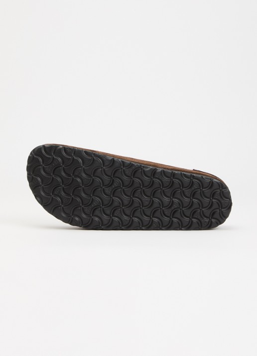 Birkenstock Narrow Fit Naples Wrapped muiltje van suède - detail 3 chocoladebruin