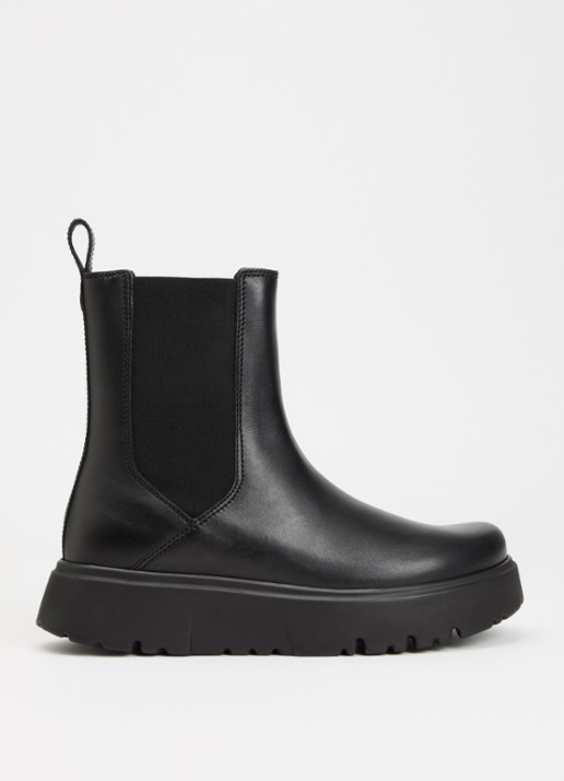 Birkenstock Narrow Fit Theda chelsea boot van leer met plateauzool