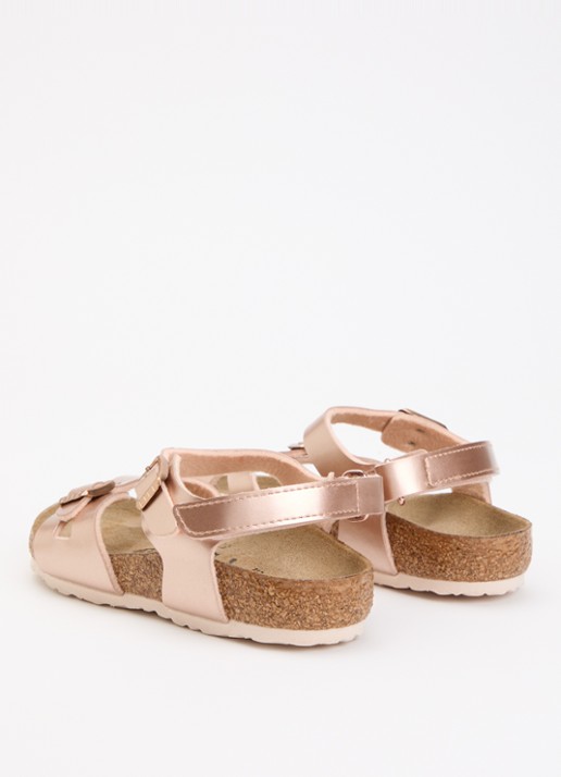 Birkenstock Rio sandaal met metallic finish - achterkant brons