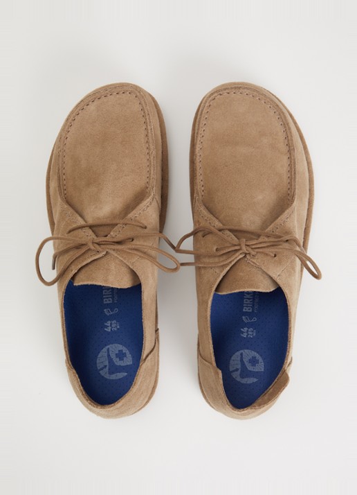 Birkenstock Utti Lace casual veterschoen van suède - detail 4 zand