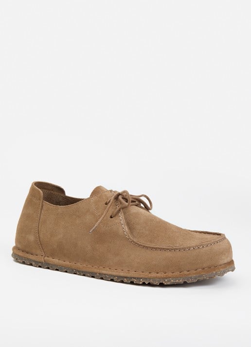 Birkenstock Utti Lace veterschoen van suède - voorkant 5 zand