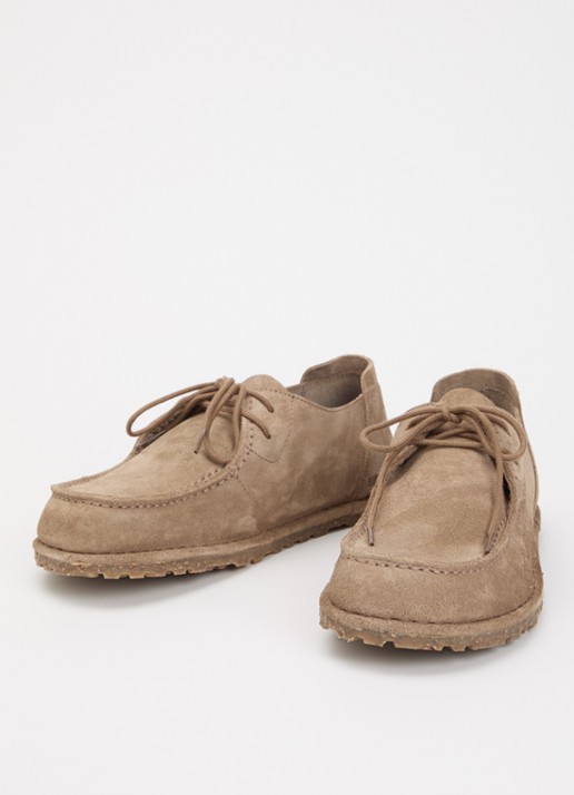 Birkenstock Utti Lace veterschoen van suède - detail 3 taupe