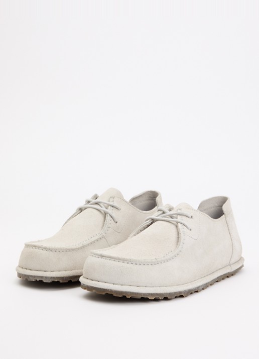 Birkenstock Utti Lace veterschoen van suède - detail 2 wit