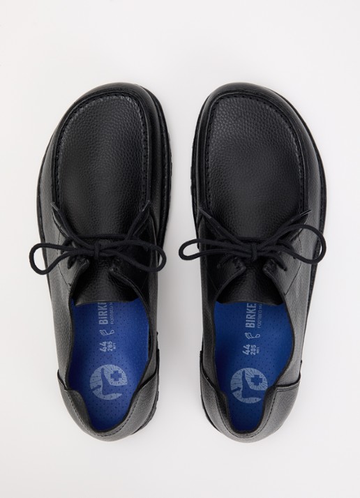 Birkenstock Utti veterschoen van leer - detail 4 zwart