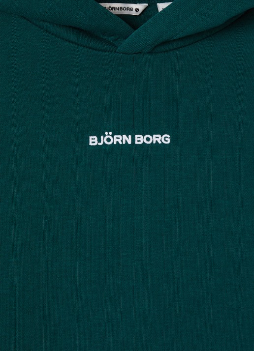 Björn Borg Borg Classic hoodie met logoborduring - detail donkergroen