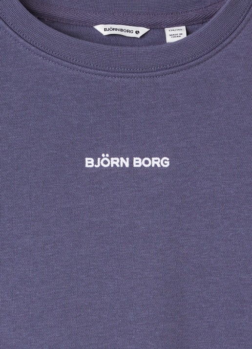 Björn Borg Borg Classic sweater met logoborduring - detail staalblauw
