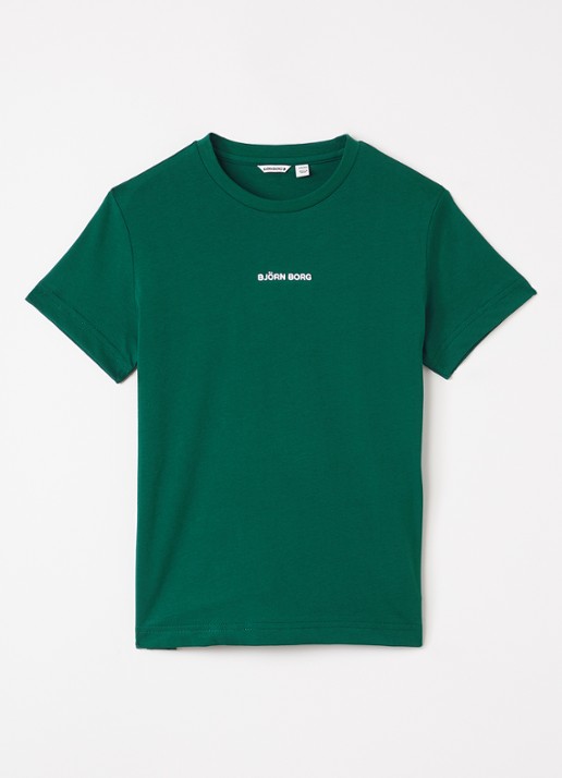 Björn Borg Borg Classic T-shirt met logoborduring - voorkant donkergroen