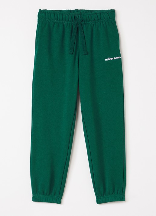 Björn Borg Borg Classic tapered fit joggingbroek met logoborduring - voorkant donkergroen