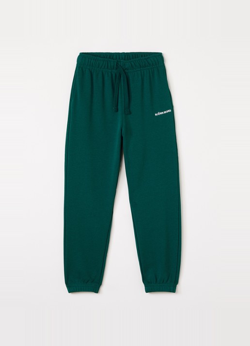 Björn Borg Borg Classic tapered fit joggingbroek met logoborduring - voorkant 3 donkergroen