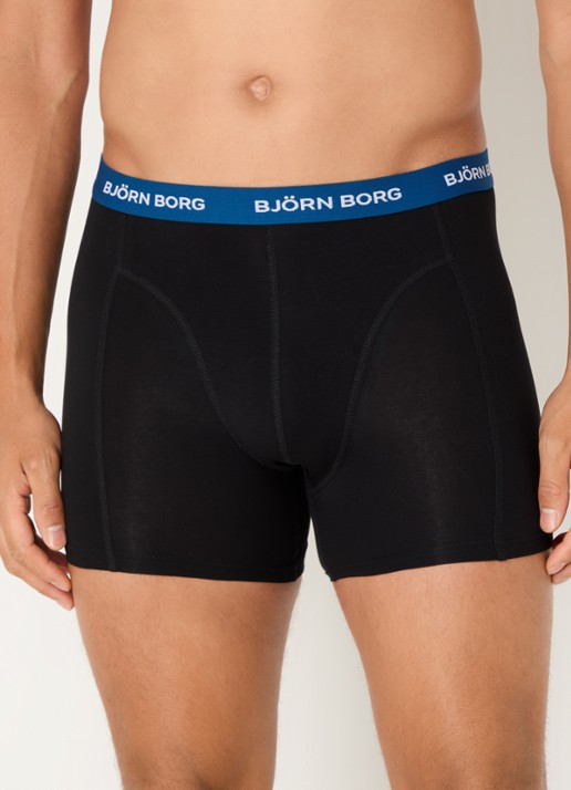 Björn Borg Boxershort met logoband in 3-pack - voorkant 3 zwart