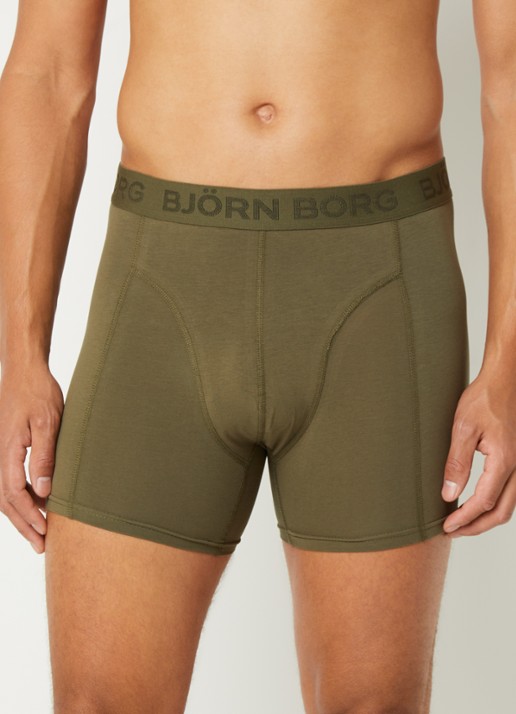 Björn Borg Boxershort met logoband in 3-pack - voorkant 3 groen