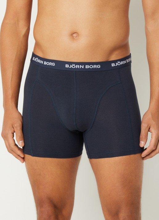 Björn Borg Boxershort met logoband in 3-pack - voorkant 3 blauw
