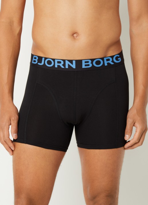 Björn Borg Boxershort met logoband in 3-pack - voorkant 4 blauw
