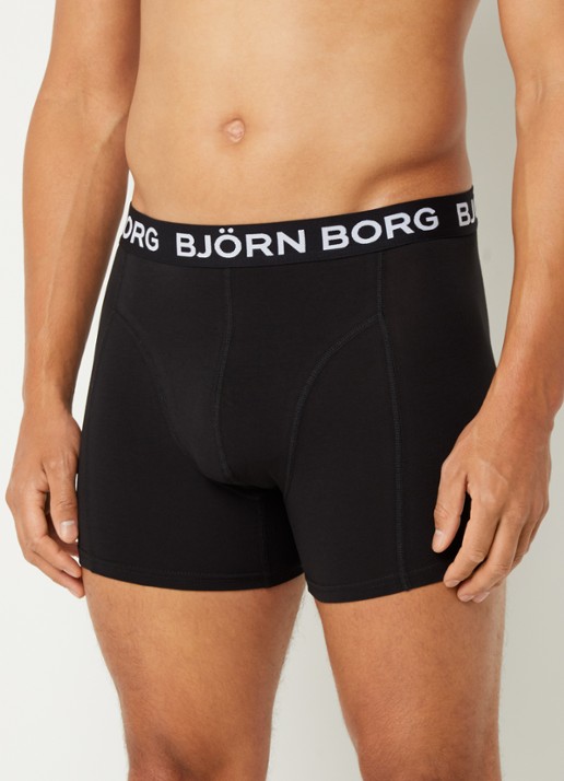 Björn Borg Boxershort met logoband in 5-pack - voorkant 4 zwart