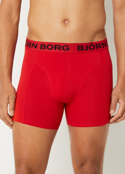 Björn Borg Boxershort met logoband in 5-pack - voorkant 3 rood