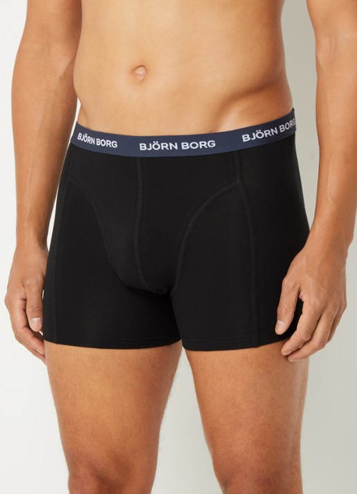 Björn Borg Boxershort met logoband in 5-pack - voorkant 4 zwart